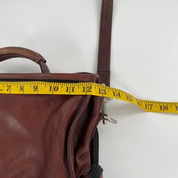 VTG Frye Messenger Briefcase Distress Leather Bag Brown Handle‎ Adjustable Strap - Picture 6 of 11